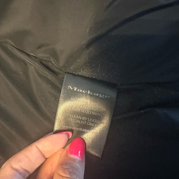 Mackage Ingrid Black Lambskin Leather Down
Parka with Fur Trim Hood. Like new - Picture 4 of 7